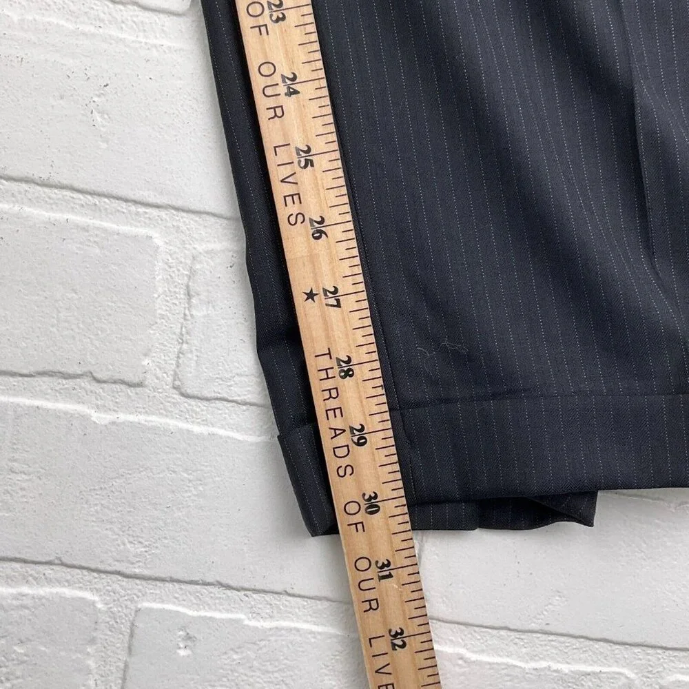 Jos A Bank Suit Men 43L 34Wx30L Black White Gordon‎ Signature Gold Wool Classic